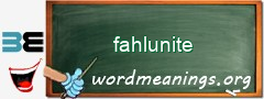 WordMeaning blackboard for fahlunite